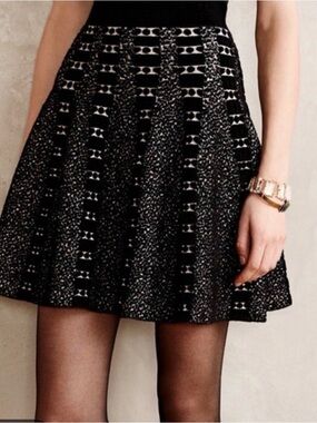 Moth Patterned A-Line Mini Skirt